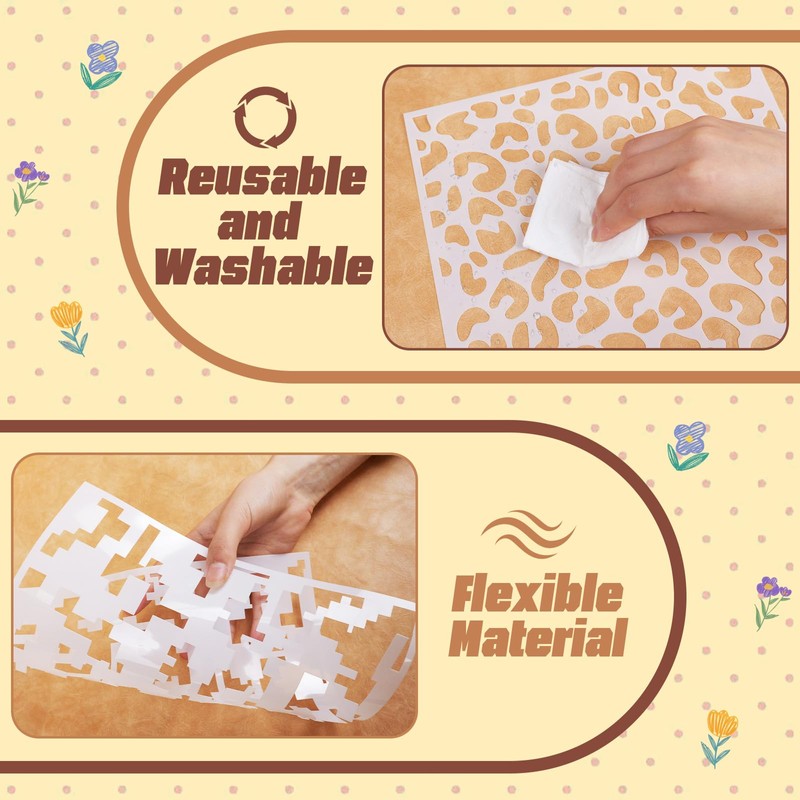 16 PCS Camo Stencils for Painting, 10 * 10 in