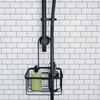 Croydex Matt Black Hook Over Shower Caddy, Durable Powder-Coated Mild