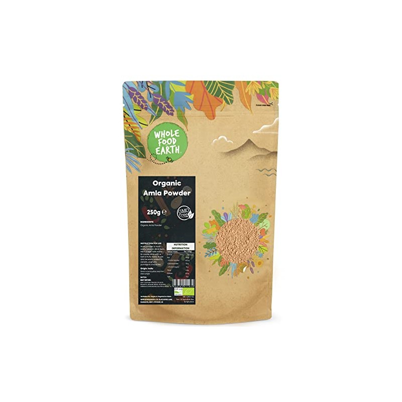 Wholefood Earth Organic Amla Powder 250 g | GMO Free