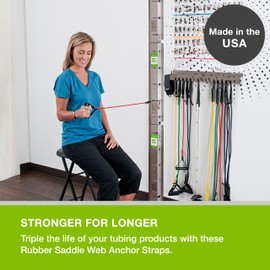 Rubber Saddle Web Anchor Strap — 12 Pack — Perfect for Bands, Bilateral Tubes, and Unilateral Tubes — Physical Rehab Accessory for Clinic, Home, or Gym