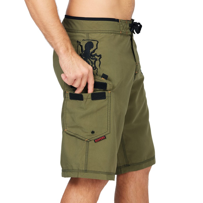 Maui Rippers Octo Tako - Bañador para hombre, Verde oliva,
