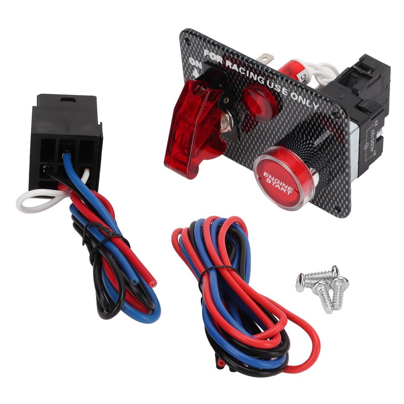 Ignition Switch Panel Kit 12V 40A Carbon Fiber Racing Style
