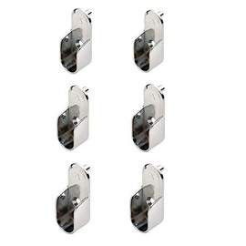 Hafele Oval Closet Rod Flange - w/Rear Facing Pins- 15 mm x 30mm - Chrome Finish (Pack of 6)