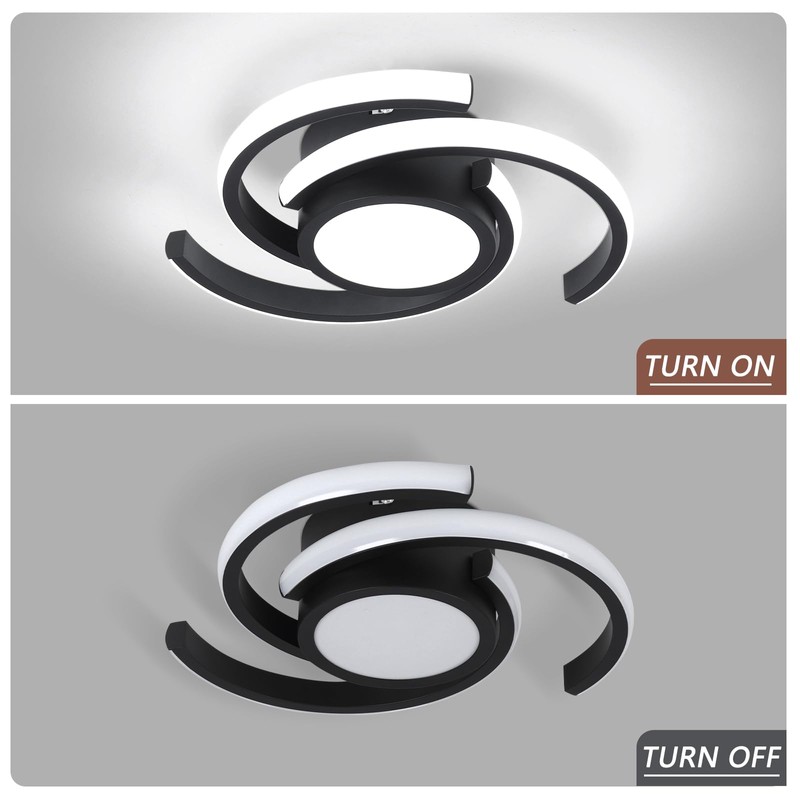 EIDEARAY Modern LED Ceiling Light,33W Black Round Design Ceiling Light