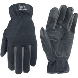 Wells Lamont Men’s All-Purpose Slip-On Synthetic Leather Work Gloves, Large (7716LK), Black