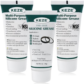 KEZE Silicone Grease Waterproof Food Grade Silicone Sealant Lubricant for Plumbers Valve Faucet O Rings 1 oz 3-Pack