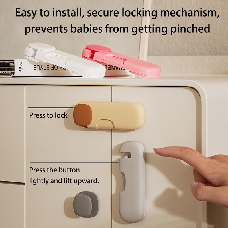 Xylionme 4 Pack Baby Proofing Refrigerator Lock, Child Safety Locks,