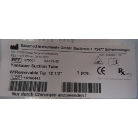 Baramed Germany Yankauer Suction Tube 12 1/2" Stainless Instruments NEW (3)