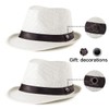 Straw Fedora Hats for Women - Men Sun Hat Trilby