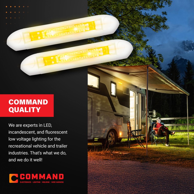 Command Electronics 12V LED Exterior Extruded Porch Light – Surface