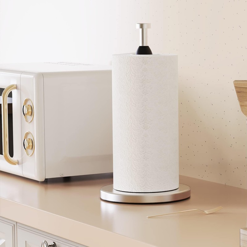 VEHHE Paper Towel Holder Countertop, Stainless Steel Paper Towel Holder
