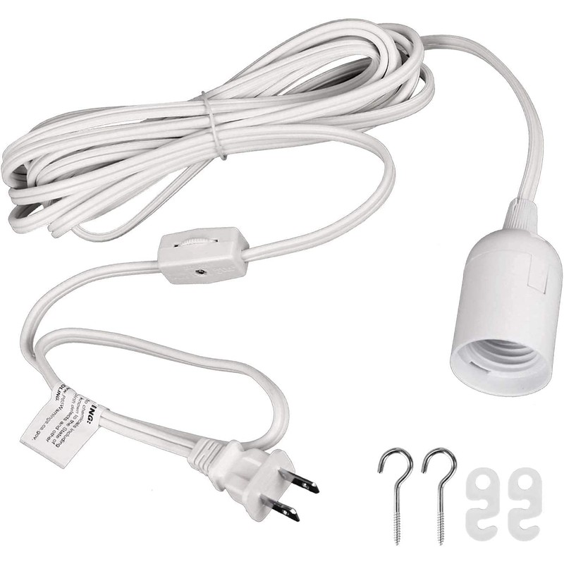 Simple Deluxe Hanging Lantern Extension Cord Cable, Plug-in E26 Pendant