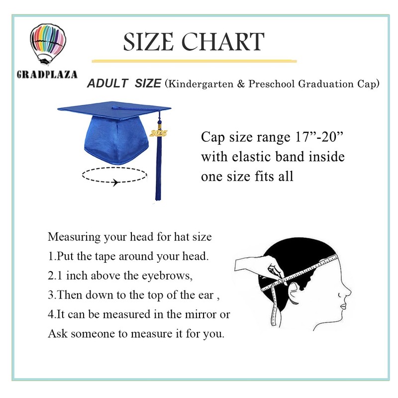 GradPlaza Shiny Preschool and Kindergarten Graduation Cap 2026 Tassel Year