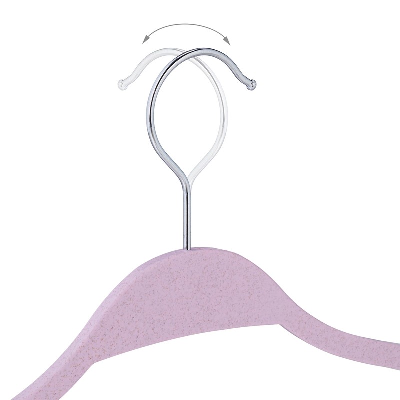 Relaxdays Clothes Hangers, Set of 10, Wheat Straw, Plastic, Sustainable,