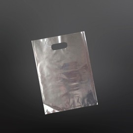 Transparent PE Punched Handle Shopping Plastic Bags 50x60cm 100 Count