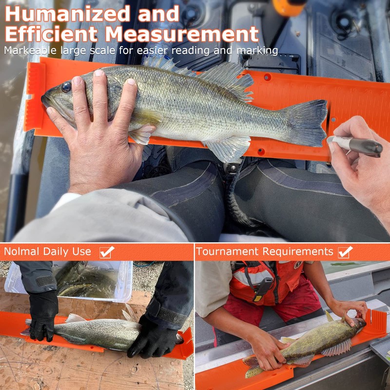 Haxrotin Fish Measuring Board Foldable, Floatable Compact Folding Fish Ruler