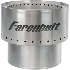 Fahrenheit Small 13.5 Inch Stainless Steel Fire Pit for Outside Patio Outdoor Backyard