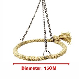 AIMALL Parrot Rope Ring Swing Toy for Budgies Cockatiels Durable 5.91" Diameter Hanging Cage Hammock Perch Promotes Bird Balance and Exercise Colourful Design Easy Installation