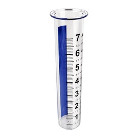 1 Pcs 7-Inch Capacity Plastic Rain Gauge Tube, Outdoor Water Gauge for Yard & Garden, Accurate Weather Measurement Tool with Easy-Read Markings, Durable & Lightweight(Blue Strip)