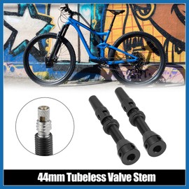 A ABSOPRO 1 Set Aluminum Alloy Rubber 44mm Bike Tubeless Valve Stems Black Item Replacement