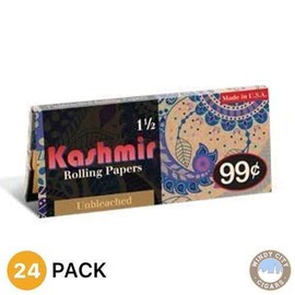 Kashmir Unbleached Filling Papers Contains perfect 1 1/2 Size Unrefined, Raw with Complementary LED Lighter Wonderful Combination Comes with - Pack of 24