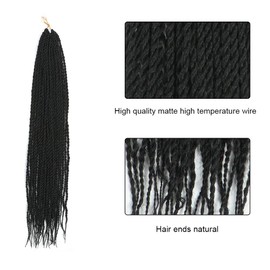 FDEETY Braids Extensions 60 cm Synthetic Hair for Braiding Extensions Box Braids Hair Extension Braid for Women Girls (Black)