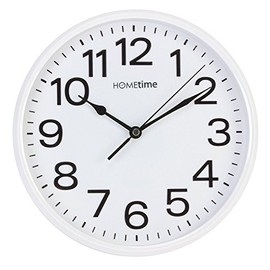 Stylish White Bold Classic Quartz Wall Clock Non Ticking Silent Sweeping Seconds