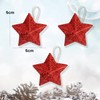 HIXNUG 24 Pieces Glitter Star Baubles Christmas Tree Baubles Decorations