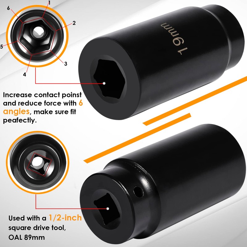 Yoursme 19mm Harmonic Balancer Socket 77080 & 50mm Crankshaft Crank