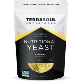 Terrasoul Superfoods Premium Nutritional Yeast Flakes, 16oz - Fortified | Gluten Free | Non-GMO | Vegan