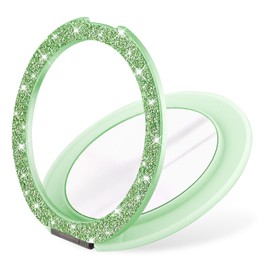 DaBuBu Cell Phone Ring Holder Stand [Compatible with MagSafe], Cell Phone Shine Bling Grip Holder, Magnetic Phone Grip for Phones and Cases - Glitter Green
