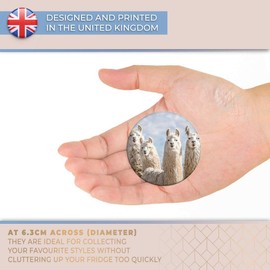 Destination Vinyl ltd Magnet for Refrigerator, Fridge - Cute Funky White Llama Alpaca Herd for Office, Cabinet and Whiteboard, Magnetic Stickers, 16805