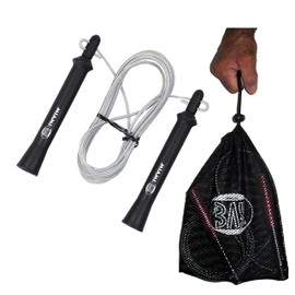 Bay® Miami 320 + Mesh Bag Carry Case – -Professional Steel High Speed Skipping Jump Rope – Adjustable Length with Swivel, Steel – Soul of Jump Rope Skipping Rope Jump Rope Boxing Fitness Martial Arts Kick Boxing Muay Thai Thai Boxing Children Unisex Adul