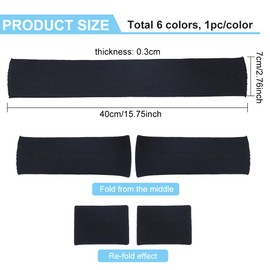 BENECREAT 6 Colors Knit Cuff Sleeve Ribbing Cuff Fabric, 15.7x2.75" Tubular Rib Cuffing Replacement for Waistband Leg Arms Wear Cotton Padded Jacket Sportswear Cuffs Extension, Basic Color