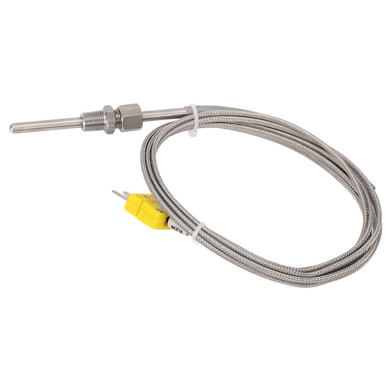 K Type Thermocouple Sensor 1/8 NPT 80mm Temperature Probe Yellow