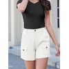 Rasutina Women Cargo Shorts White Jean Shorts for Women High