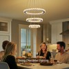 WECHAET Modern Round LED Chandeliers for Dining Room Light Fixture,