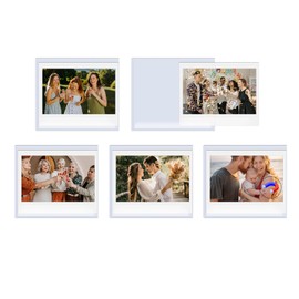HIYQIN 15 Pack Magnetic Photo Frames for Instax Wide Film, for 3.5 x 4.25 Polaroid Fridge Photo Display Fits Instax Wide 400/300/210, for Polaroid Now/OneStep+/600 - White