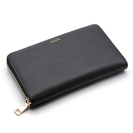 KNUTe Passbook Case, Magnetic Protection, Mother/Child Notebook Case, Black, Bellows and Skimming Prevention, Women's, Card Case, Passbook Holder, Card Slot, Men's Passport, Large Capacity, Pouch,