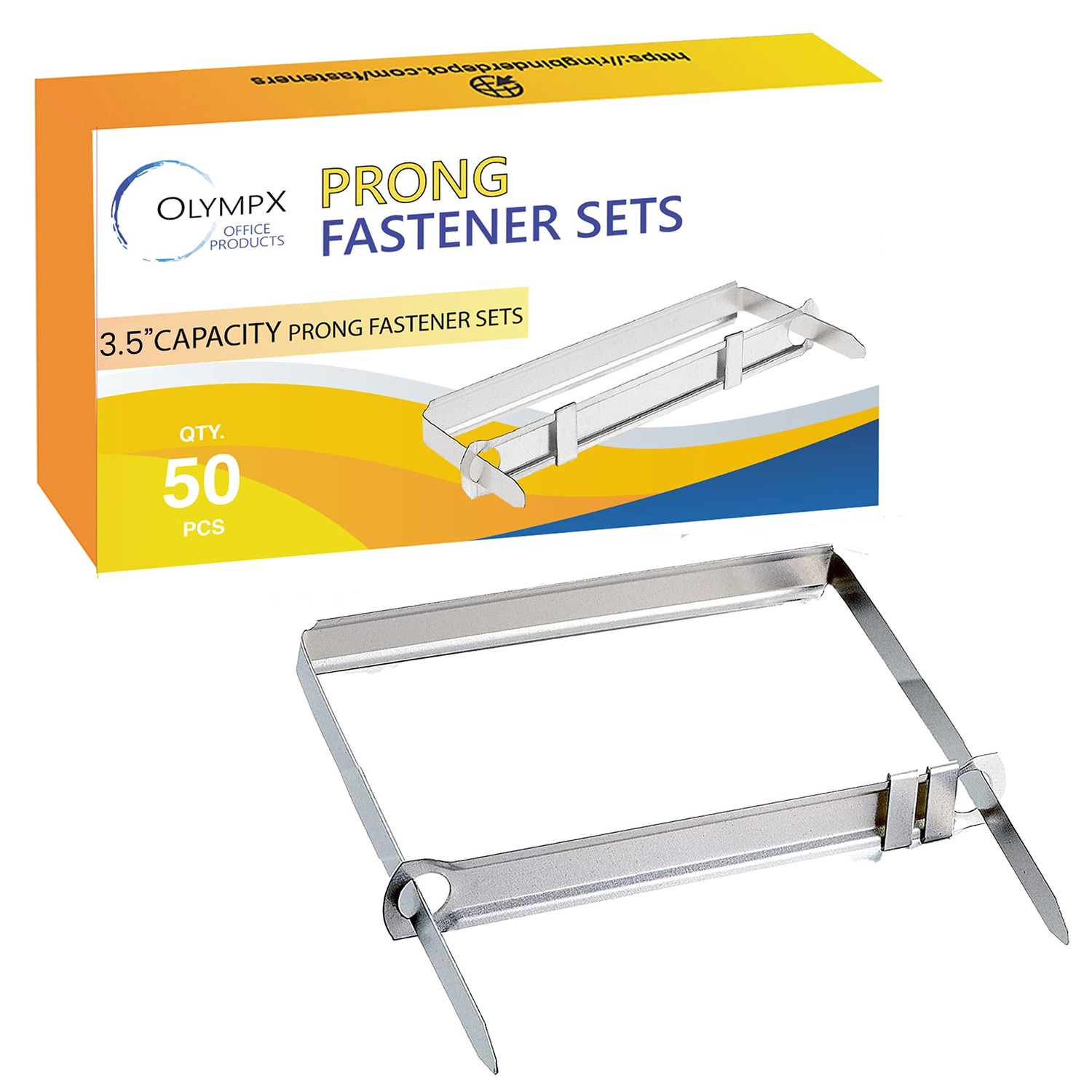 OLYMPX 50 Pcs of 3.5” Capacity Premium Metal Prong Paper Fastener ...