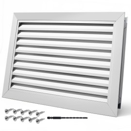 ZXTDBMBB Large Ventilation Grille, Double-Sided Louvered, Aluminum Vent Cover, Silver-Gray Door Vent Grille for Wardrobe Doors, Cabinets, Bathrooms, Garage Door Ventilation Grilles, 16"×10"