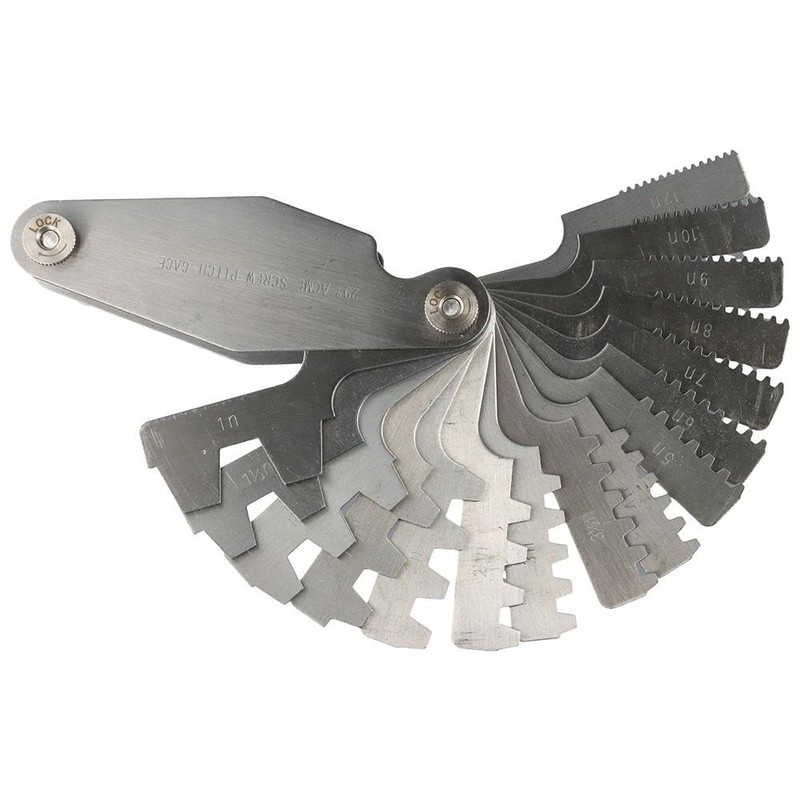 HOBBYIN 16pcs 29 Degree Acme Screw Pitch Gauge, Stainless Steel