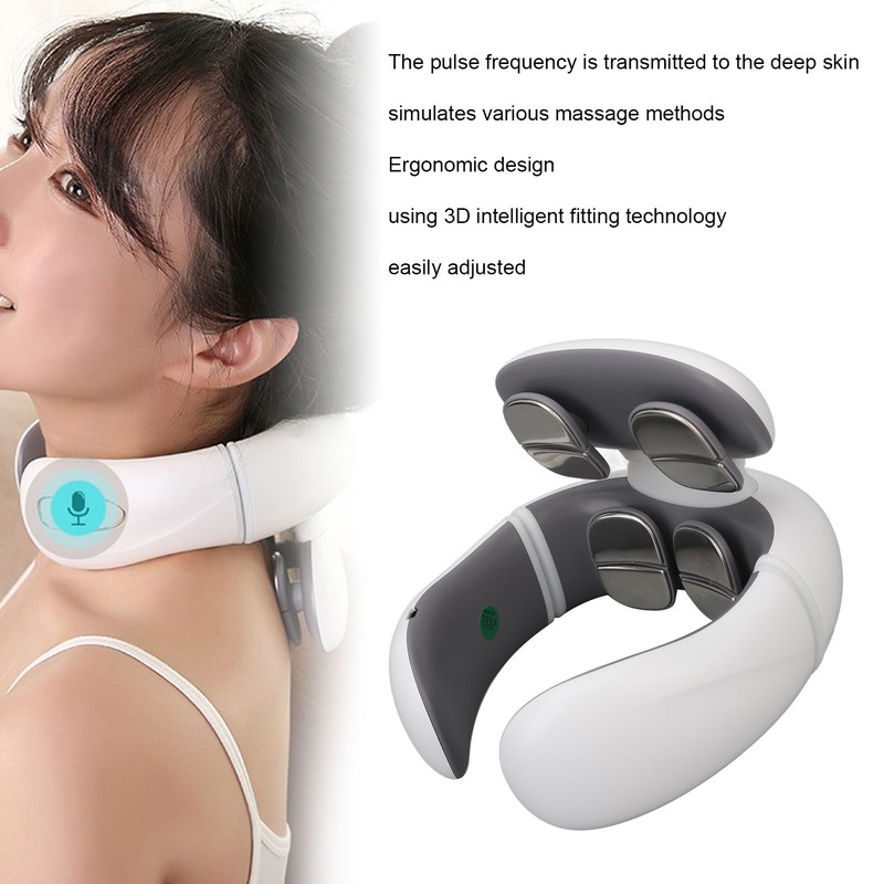 USB Intelligent Neck Massager 6 Modes Kneading Hot Compress TENS