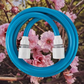 10mm Blue portible Flexible Drinking Water Hose+2 x Universal connectors,Ideal for Camping,caravans,Boats and Mobile homes4 ply Kink Resistant not tainting Hose (5m)