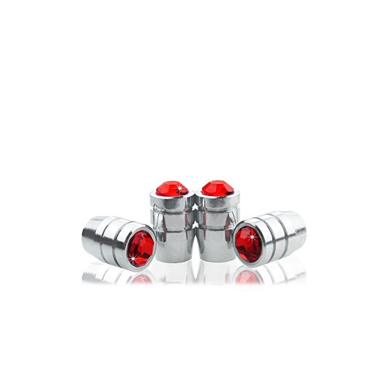 Preminum Bling Crystal Rhinestone RED-A Tire Rim Valve Stem Metal