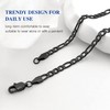Oaldilee Mens Black Figaro Chain Necklace, Punk Jewellery Hip Hop