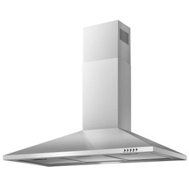 SNDOAS 36 Inch Range Hood, 450CFM Wall Mount Stainless Steel Kitchen Vent Hood - 3-Speed Exhaust Fan, Ducted/Ductless Convertible, Chimney-Style Stove Hood, LED Light & Push Button Control