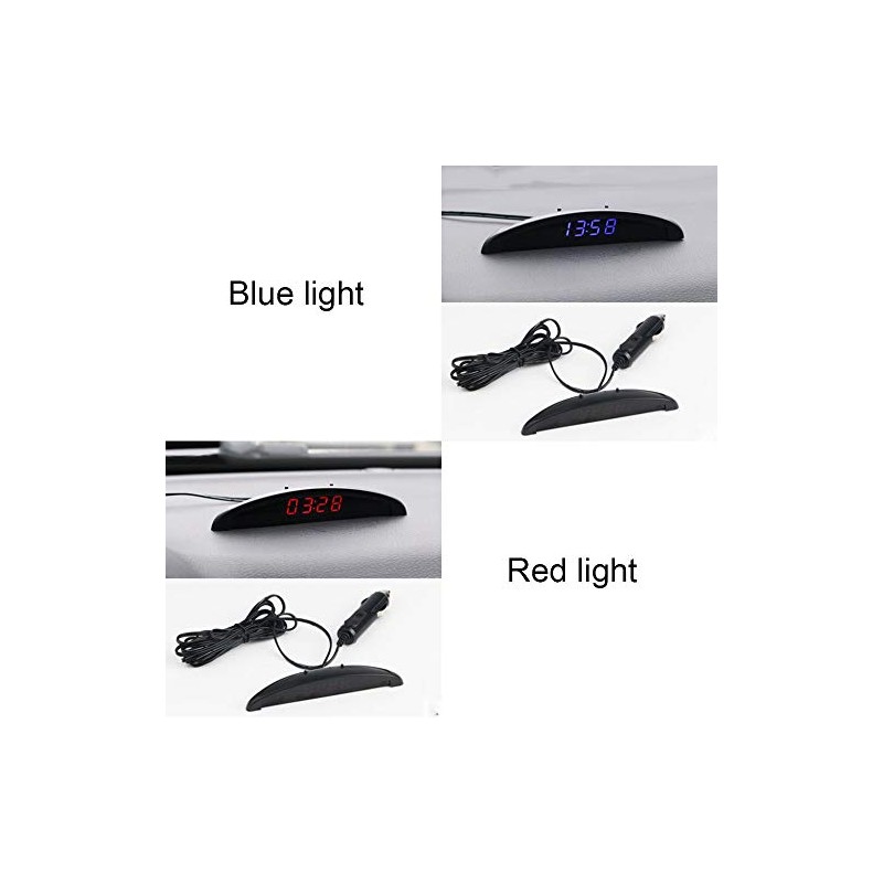 MACHSWON 12V 3in1 Voltmeter Thermometer Calendar Digital LED Display Original