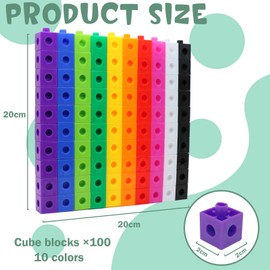 NICEIN® Plug-in Cube Set - 100 Pieces Mathematics Dice with Storage Bag, Puzzle Blocks, Learning Cube, Creative Building Set Building Blocks, Calculation Aids and Learning Gift for Girls and Boys from