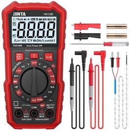 BINTA Digital Multimeter 2000 Counts with AC/DC Voltage, Ohm Volt Amp Meter Tests Live Wire, NCV, Temperature, Continuity, Diode Measuring for Automotive Home Industrial Electronic Testing